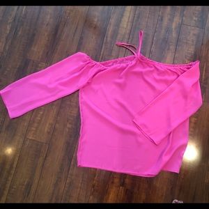 Off the shoulder- hot pink blouse